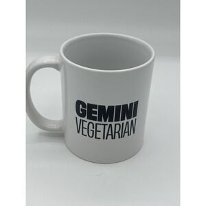 Gemini Vegetarian Coffee Mug Funny Zodiac Astrology White Ceramic Tea Cup Gift